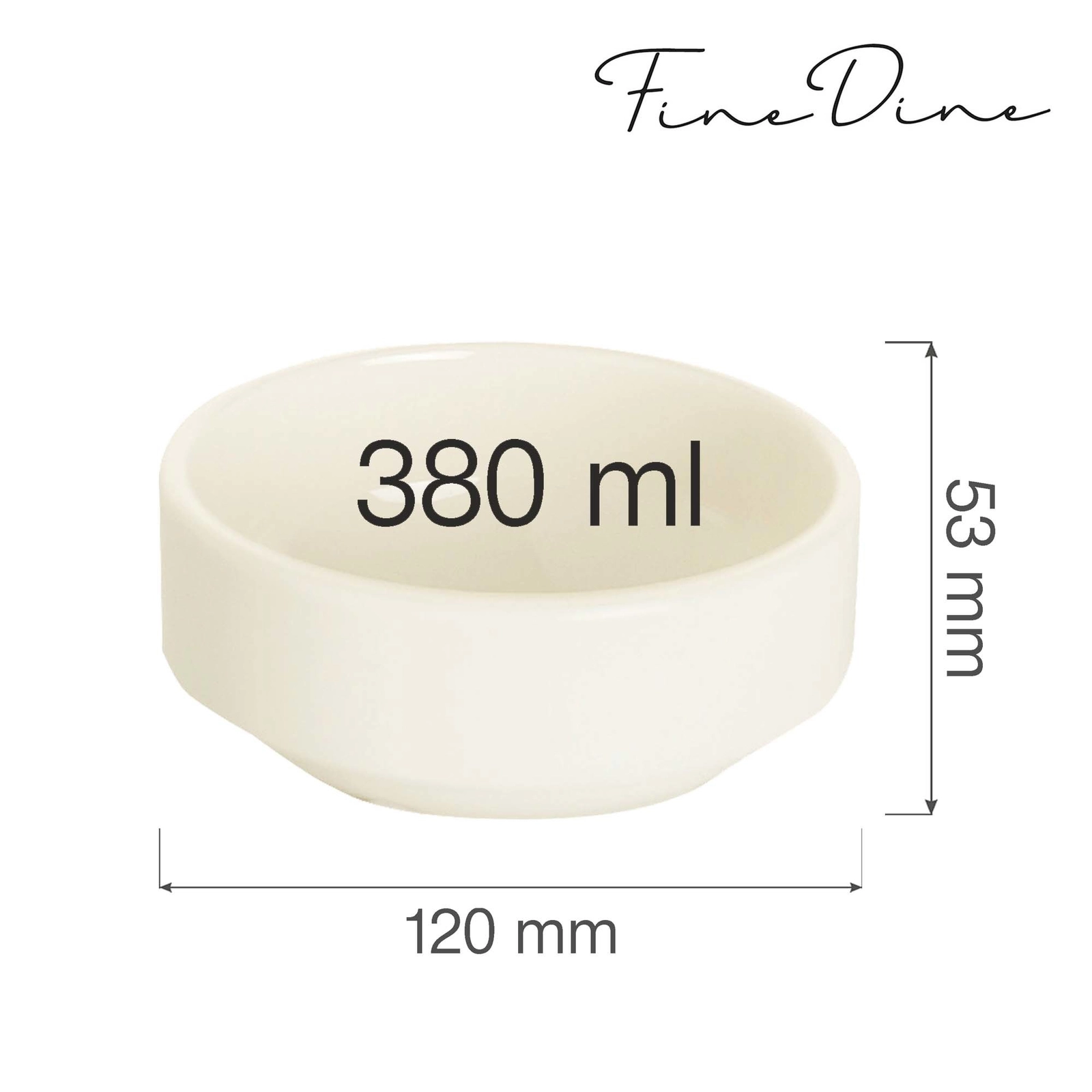 Miska sztaplowana, 380 ml, Ø120 mm | FINE DINE, Crema
