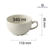 Filiżanka do cappuccino, 340 ml, szara | CHURCHILL, Delta Grey