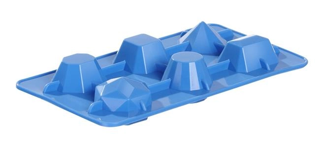 Forma do kostek lodu w kształcie kamienia szlachetnego, niebieska, zestaw 2 szt., 190x105x30 mm | BARUP, 679012