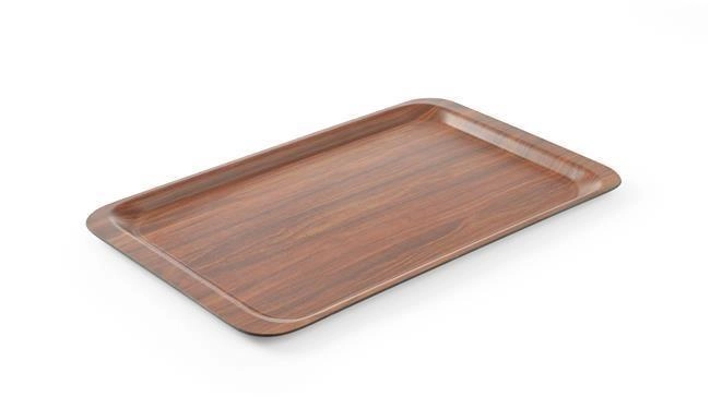 Taca prostokątna do serwowania laminowana GN 1/1 325x530 mm antypoślizgowa, mahoniowa | HENDI, 507216