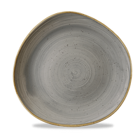 Talerz płytki o organicznym kształcie, Ø286 mm | CHURCHILL, Stonecast Peppercorn Grey