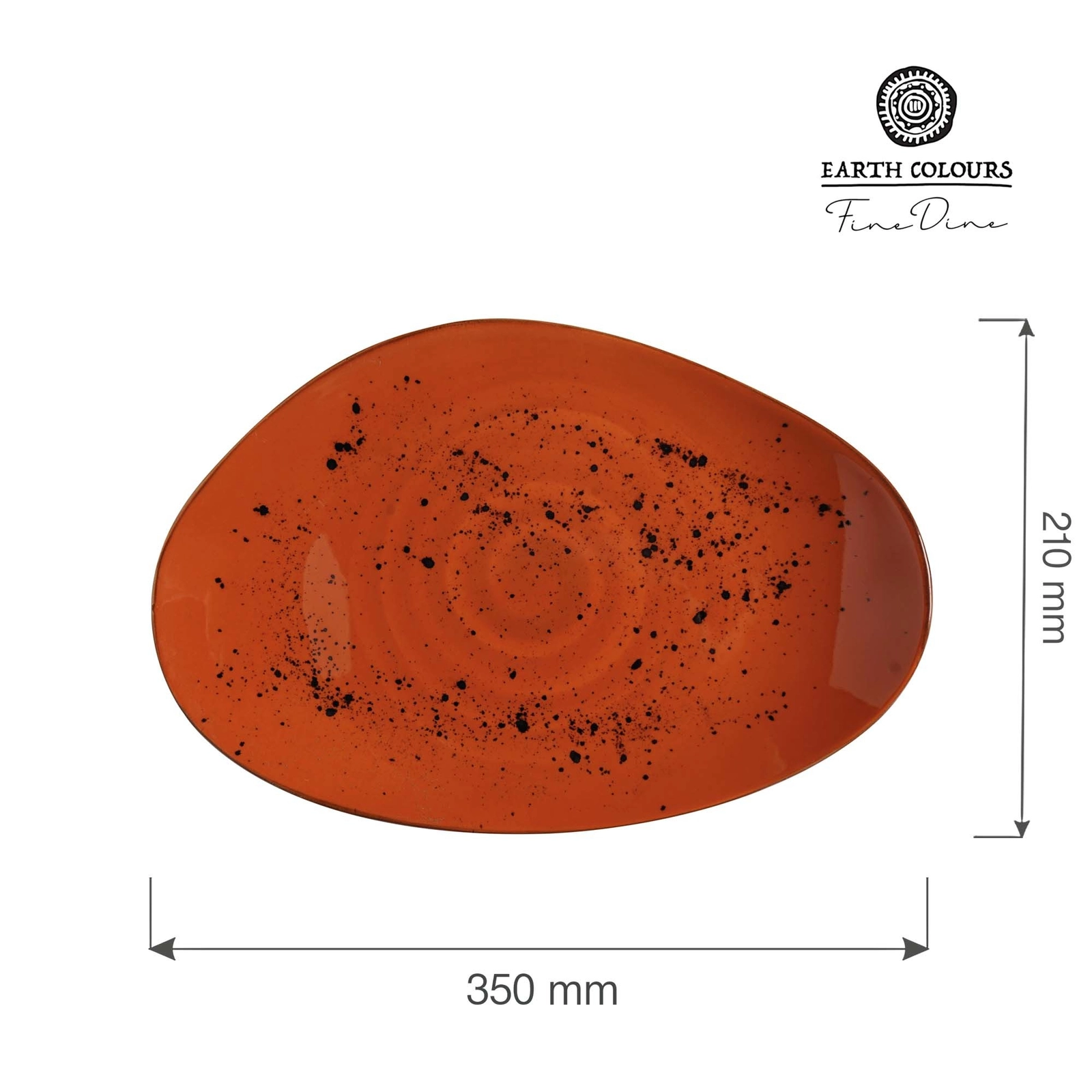 Talerz o organicznym kształcie, 350x210 mm, pomarańczowy | FINE DINE, Dahlia