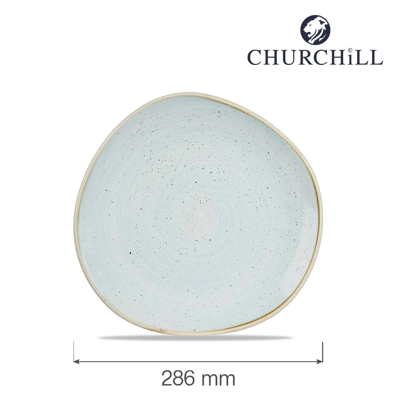 Talerz płytki o organicznym kształcie, Ø286 mm | CHURCHILL, Stonecast Duck Egg Blue