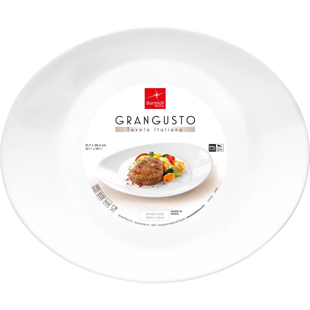 Talerz owalny do steków 315x260 mm | BORMIOLI ROCCO, Grangusto