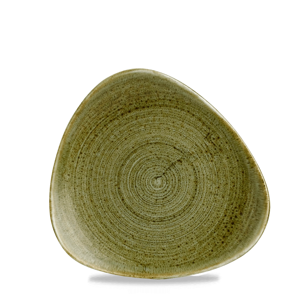 Talerz trójkątny, Ø229 mm | CHURCHILL, Stonecast Plume Green