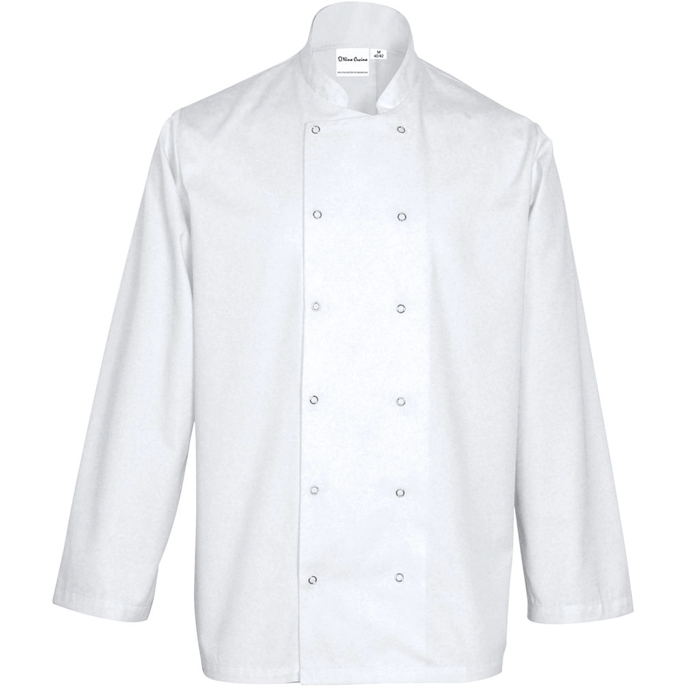 Bluza kucharska CHEF, unisex, biała, rozmiar M | NINO CUCINO, 634053