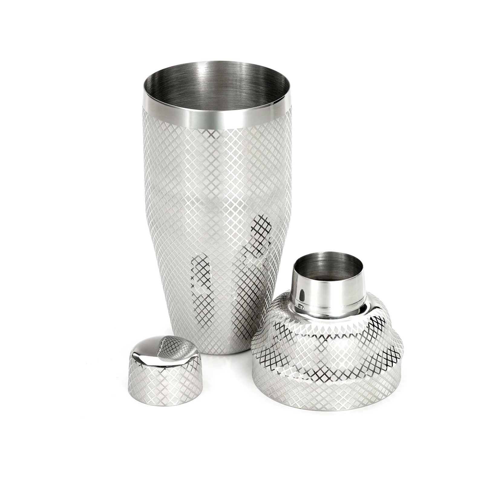 Shaker barmański 3-częściowy w stylu japońskim Diamond Lettice, ze stali nierdzewnej, 700 ml | BARFLY, Diamond Lettice