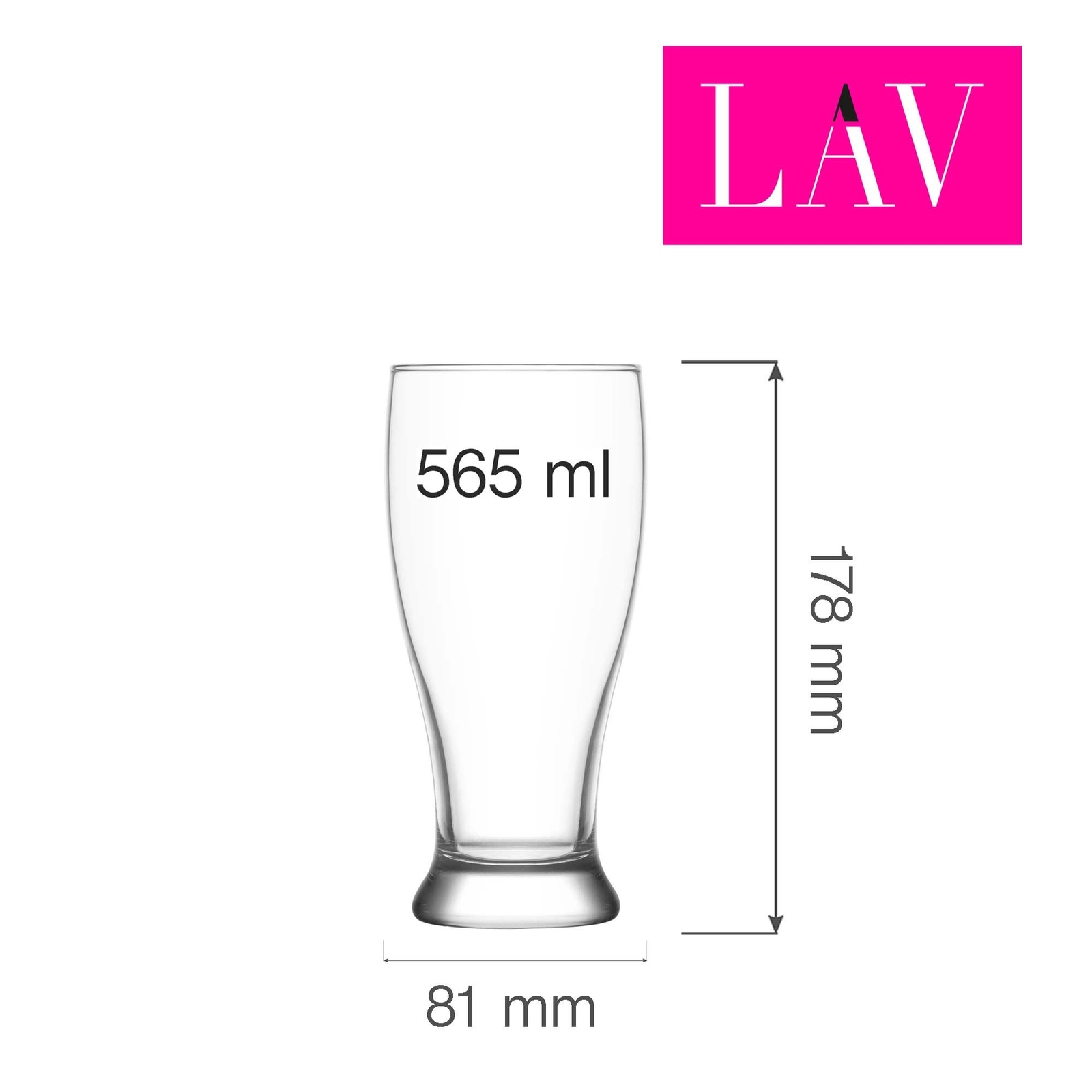Szklanka do piwa, 565 ml | LAV, Brotto