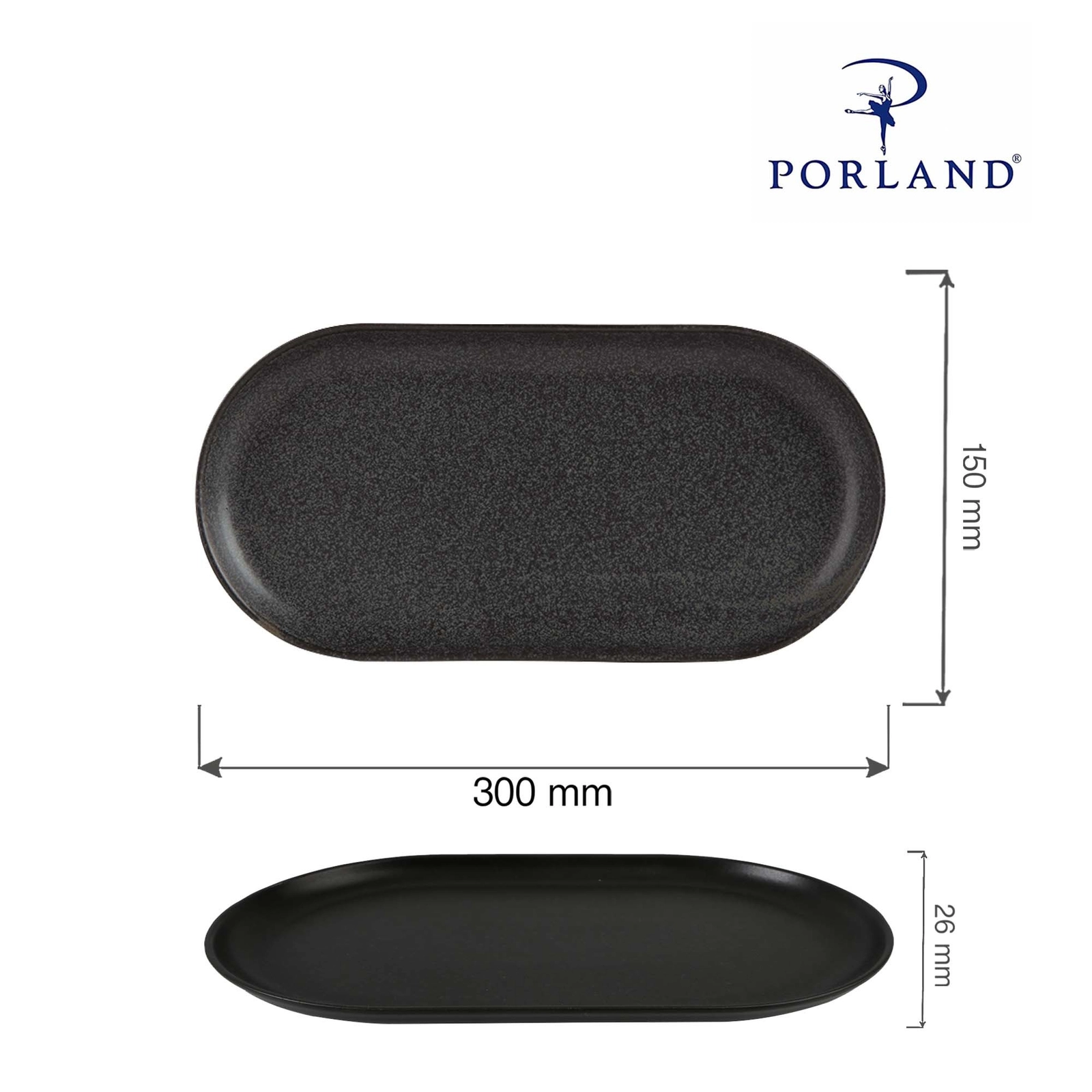 Półmisek owalny, 300×150 mm | PORLAND, Seasons Coal