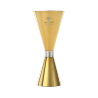 Jigger – miarka barmańska Slim Style, 30/60 ml, złota ze stalową obwódką | BARFLY, M37090GD