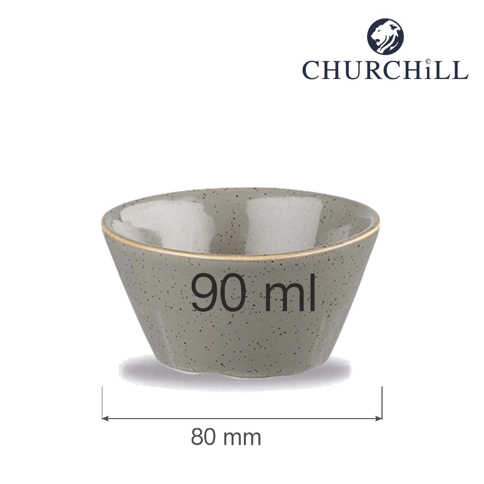 Naczynie do dipów, Ø80 mm, 90 ml | CHURCHILL, Stonecast Peppercorn Grey