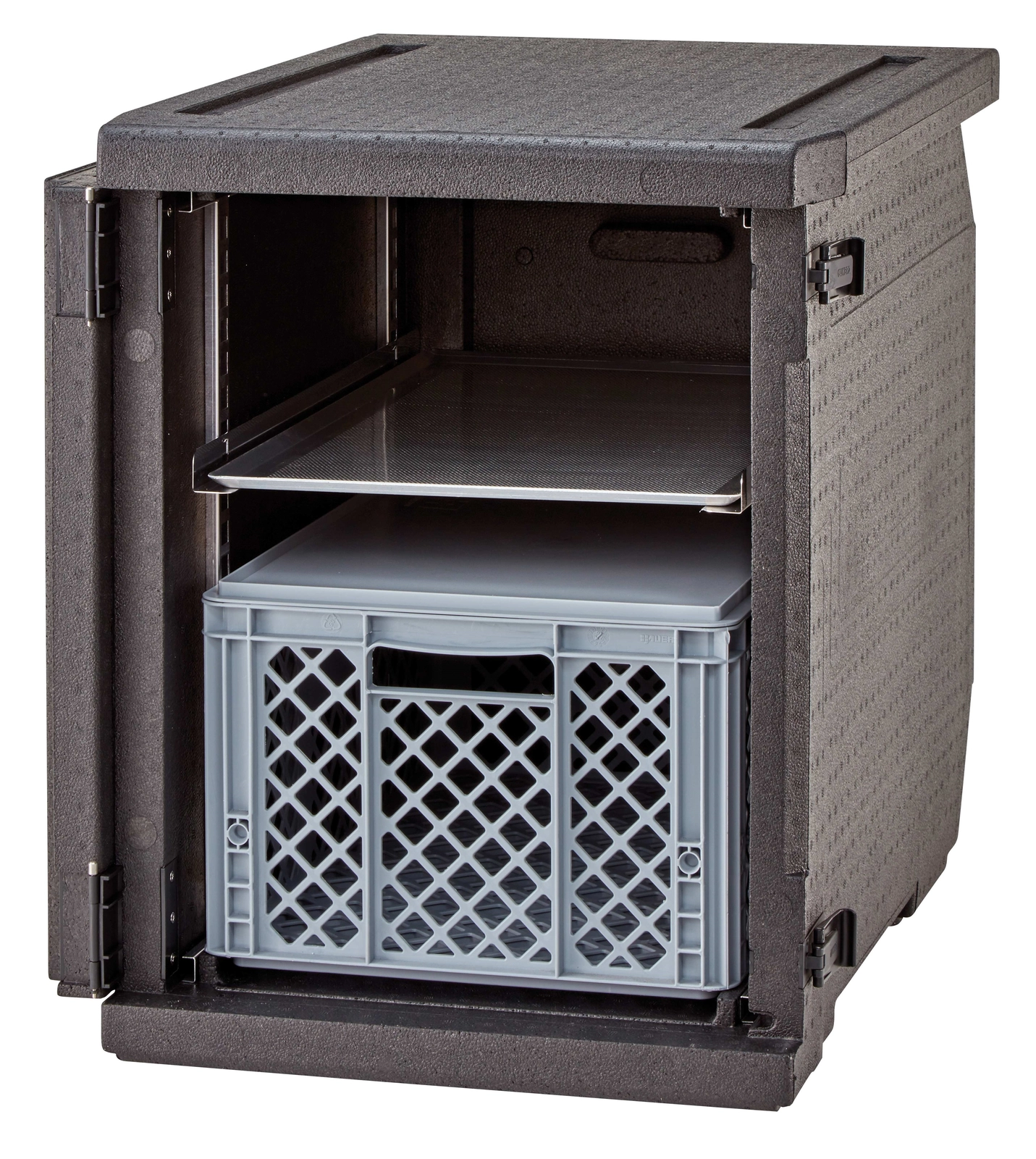 Pojemnik termoizolacyjny, 155 l, głębokość 615 mm, ładowany od przodu, 770x540x687 mm, czarny | CAMBRO, EPP4060FADJR110