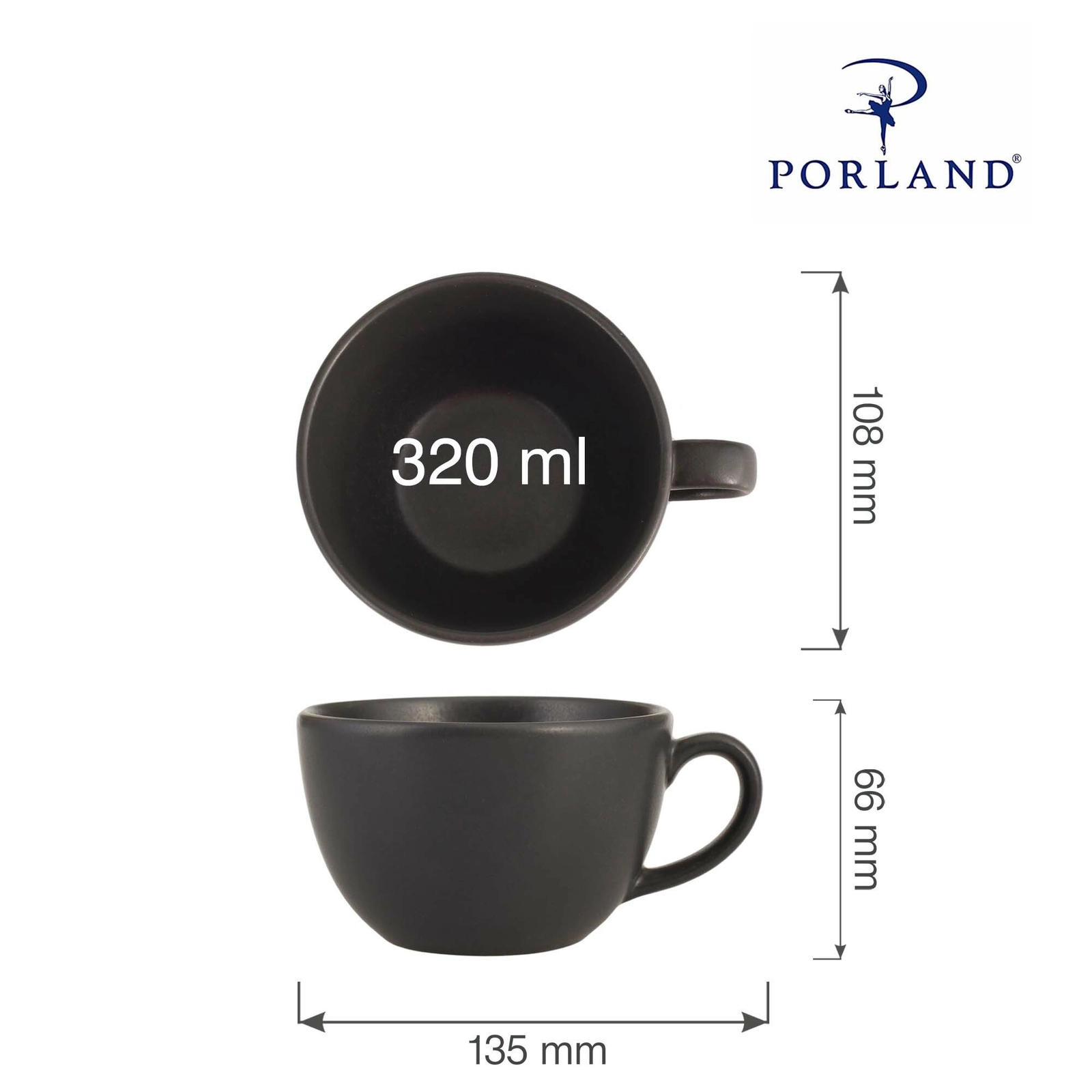 Filiżanka, 320 ml | PORLAND, Seasons Coal