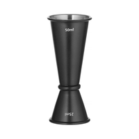 Jigger – miarka barmańska z pierścieniem, 25/50 ml, czarny, Ø45×110 mm | BAR UP, 596654