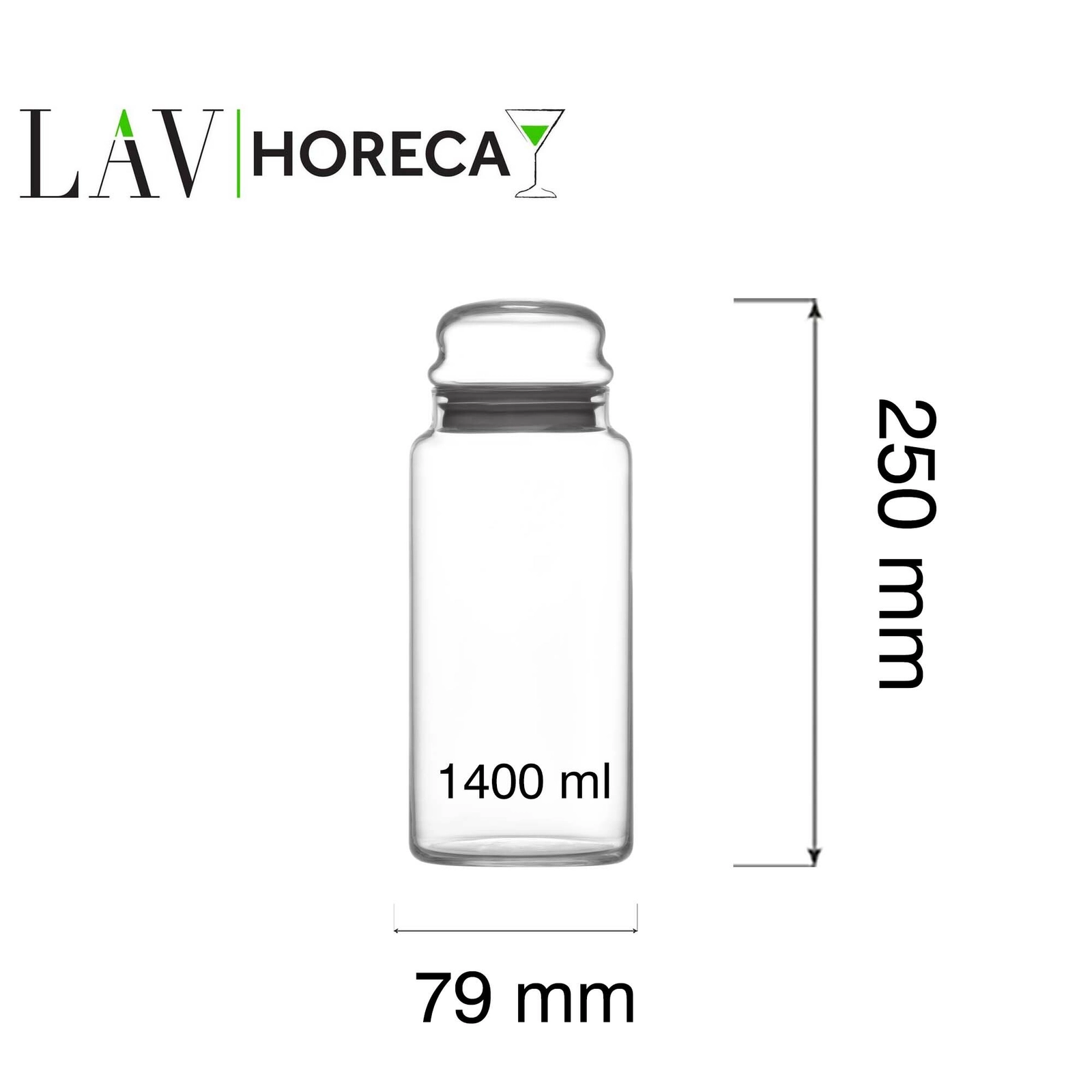 Słoik z pokrywką, 1400 ml, przezroczysty | LAV, Phuket