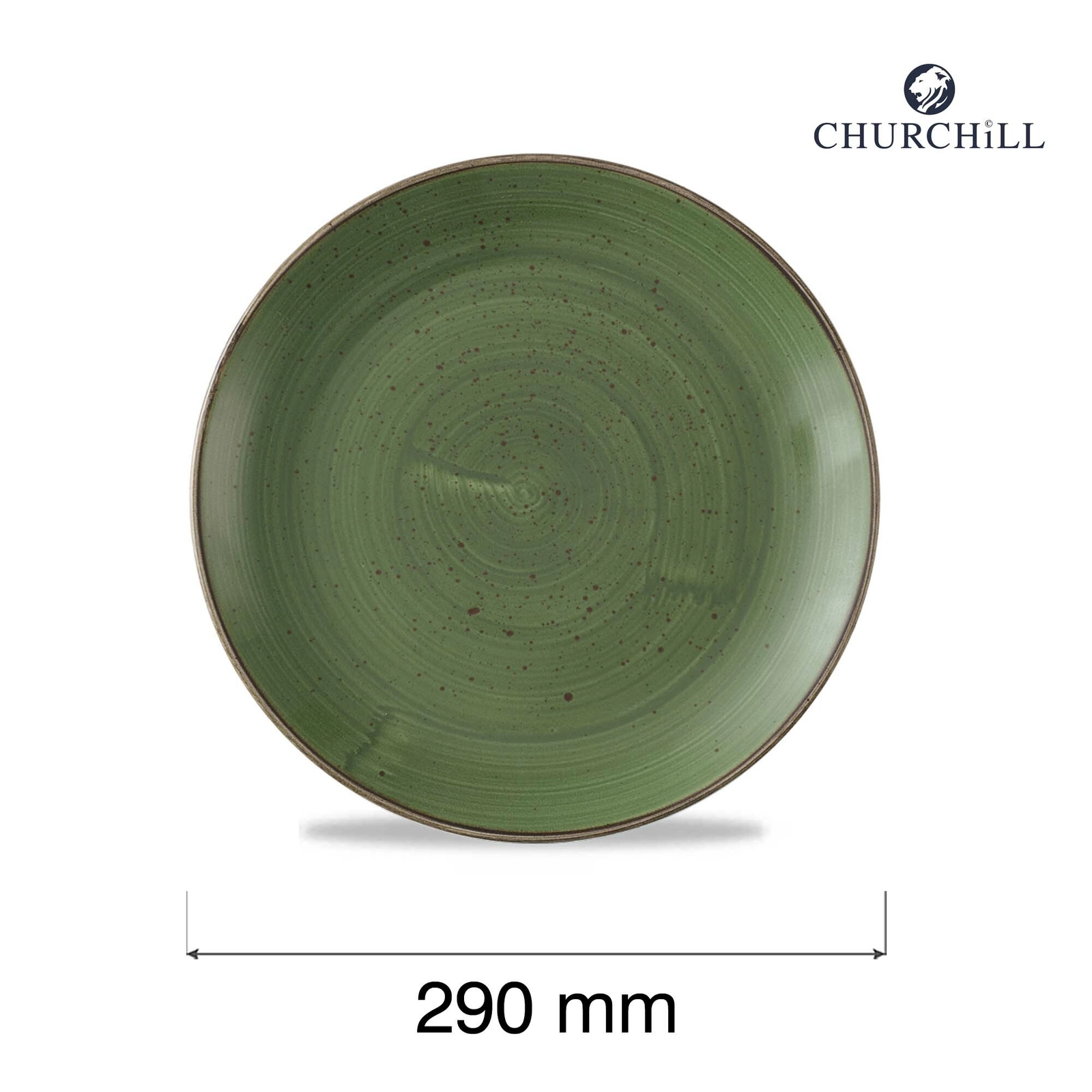 Talerz płytki Ø290 mm, zielony | CHURCHILL, Stonecast Sorrel Green