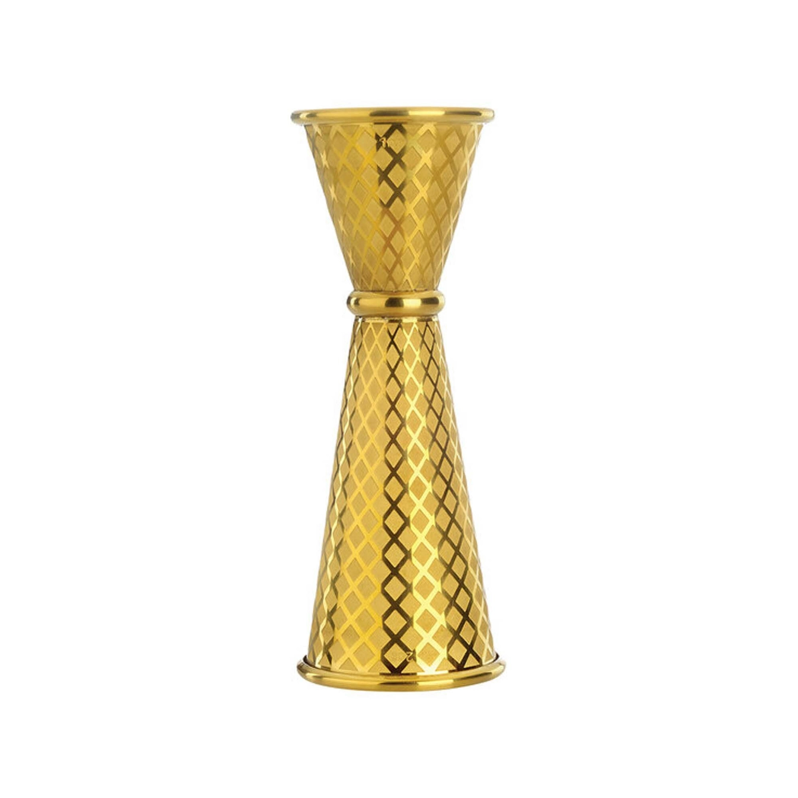 Miarka barmańska w stylu japońskim Diamond Lettice, ze stali nierdzewnej, złota, 30/60 ml | BARFLY, Diamond Lettice