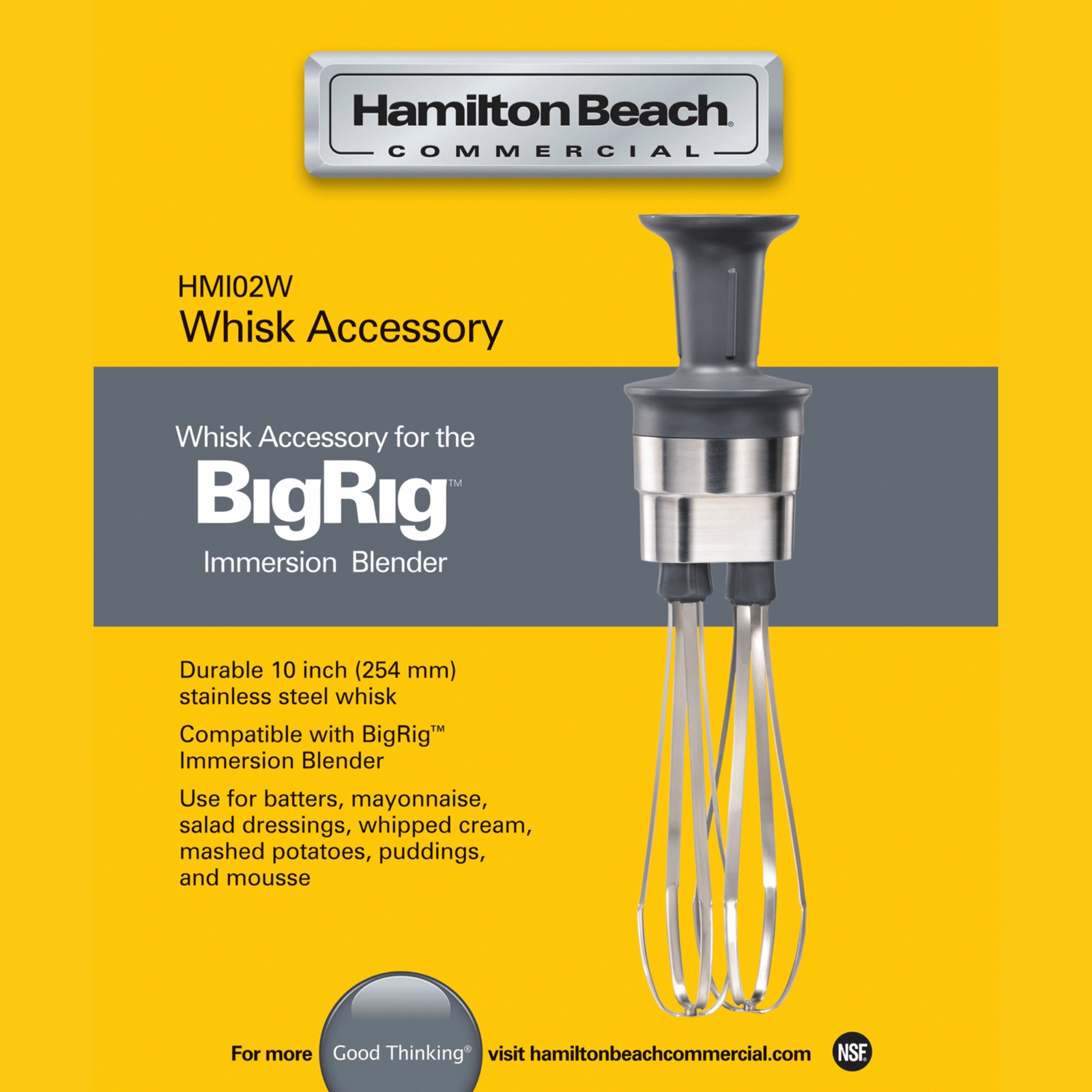 Ramię ubijające do miksera zanurzeniowego BigRig™, 254 mm | HAMILTON BEACH COMMERCIAL, HMI02W