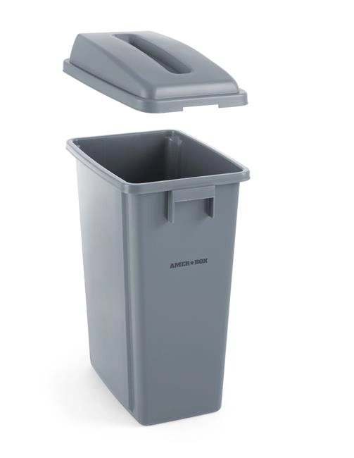 Pokrywa z otworem do kontenera prostokątnego 60 l, jasnoszara, 660x470x30 mm | HENDI, 691144