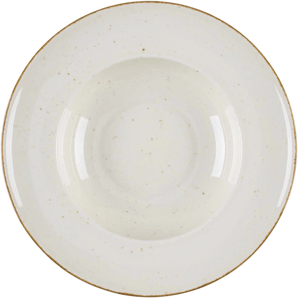 Talerz głęboki do pasty Kaszub z porcelany Ø240 mm, kremowy | LUBIANA, Art