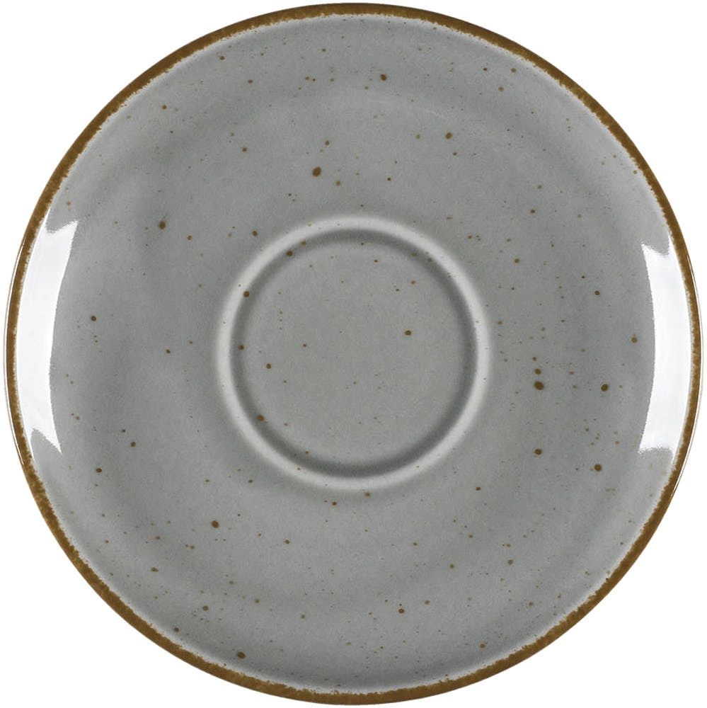Spodek do filiżanki 390269 Aida z porcelany Ø145 mm, szary | LUBIANA, Art