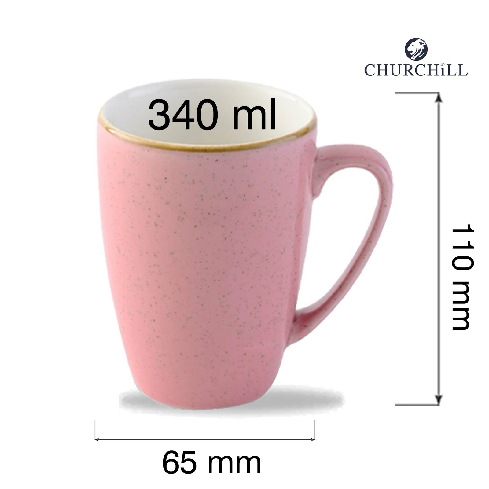 Kubek Ø65 mm, 340 ml, różowy | CHURCHILL, Stonecast Petal Pink