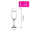 Kieliszek do szampana i prosecco, 220 ml | LAV, Empire
