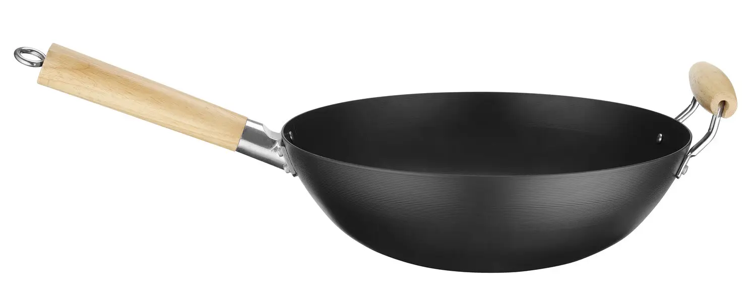 Patelnia Wok z drewnianym uchwytem, ⌀324 mm | HENDI, 627907