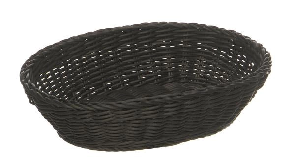 Koszyk owalny z polipropylenu 250x190x65 mm, czarny | APS, Profi Line
