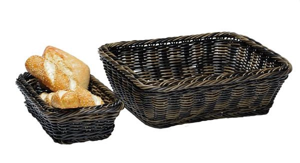 Koszyk prostokątny z polipropylenu GN 1/1, 530×325×65 mm, czarnobrązowy | APS, Gn Line