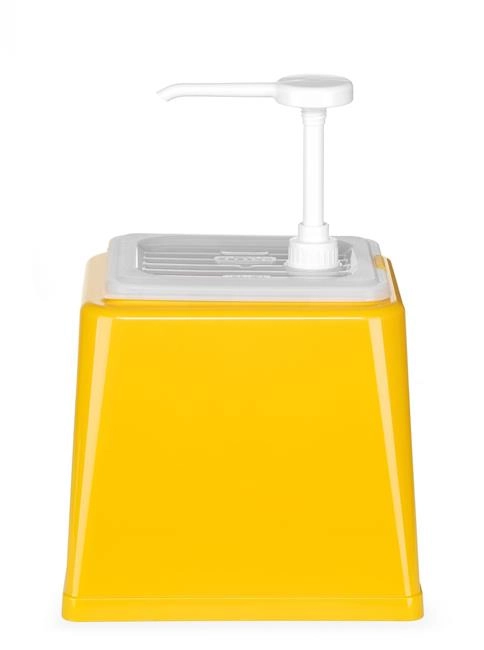 Pojemnik do sosów z pompką, 2,5 l, żółty, 230x210x327 mm | HENDI, 203538