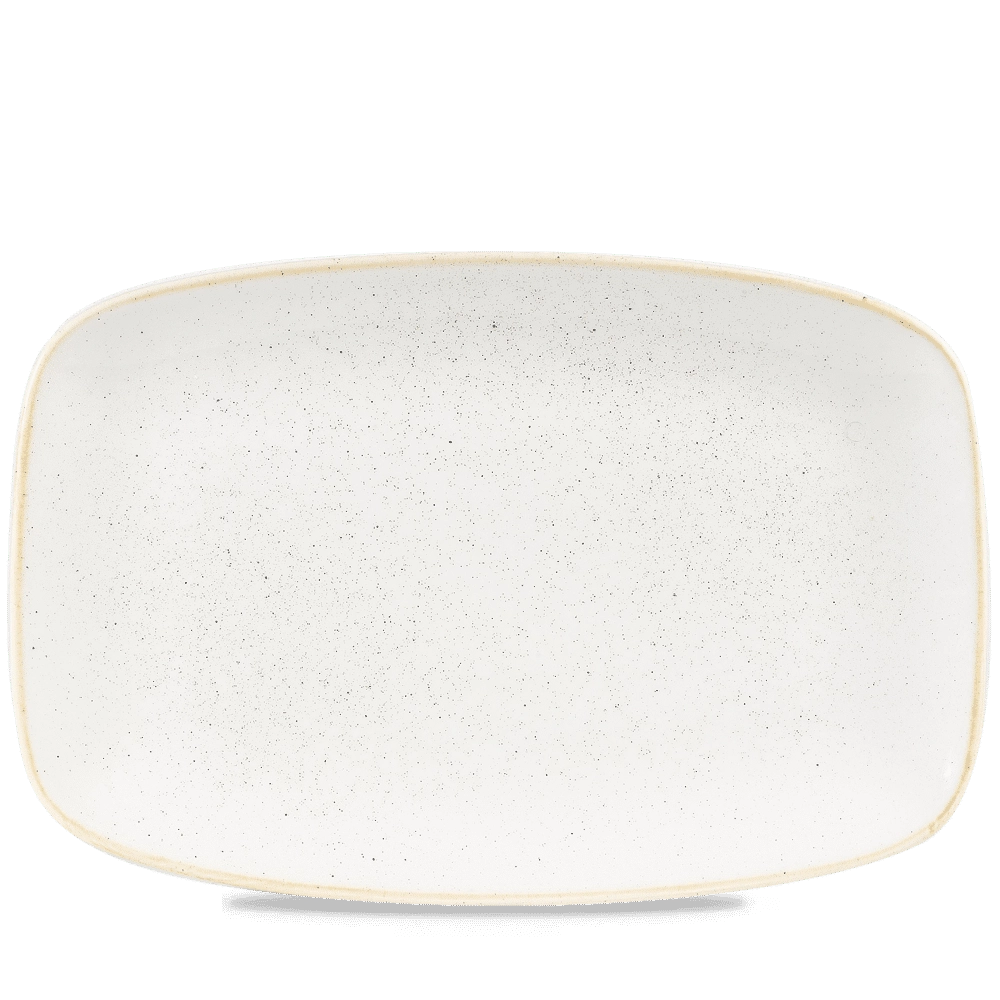 Talerz podłużny szefa kuchni, 340×230 mm | CHURCHILL, Stonecast Barley White