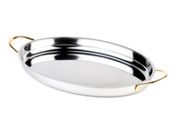 Półmisek owalny z uchwytami w kolorze złota 265×195 mm | APS, 60270