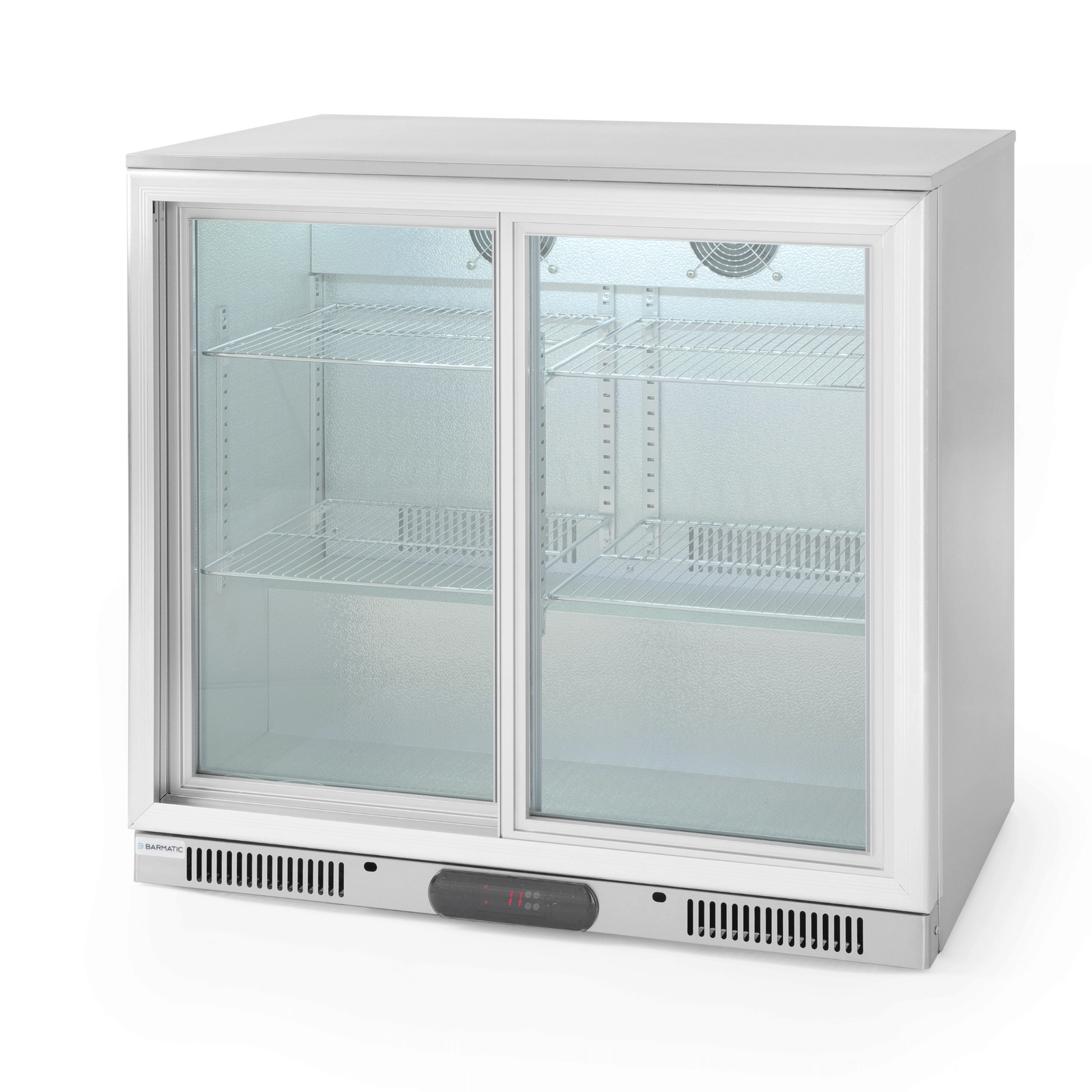 Chłodziarka barowa dwudrzwiowa podblatowa Candour ze stali nierdzewnej, 188 l, 900×520×835 mm, 175 W | BARMATIC, 233771