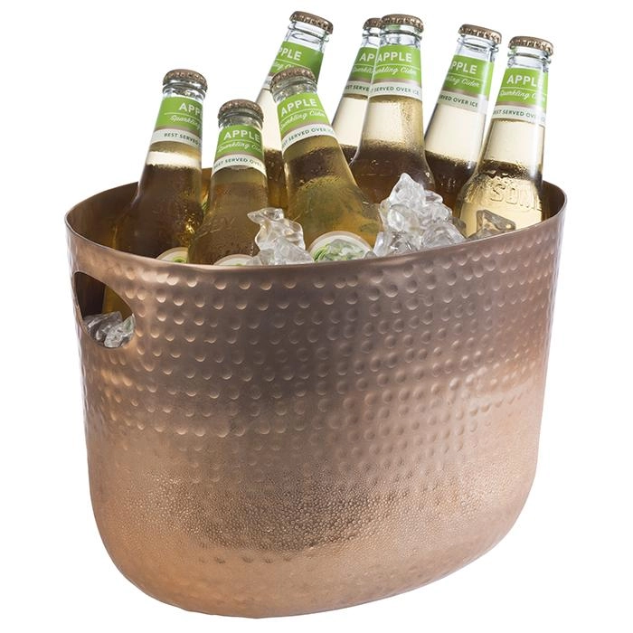 Schładzacz do wina/szampana 7 l, 300x235x230 mm, z aluminium młotkowanego, miedziany | APS, 36111