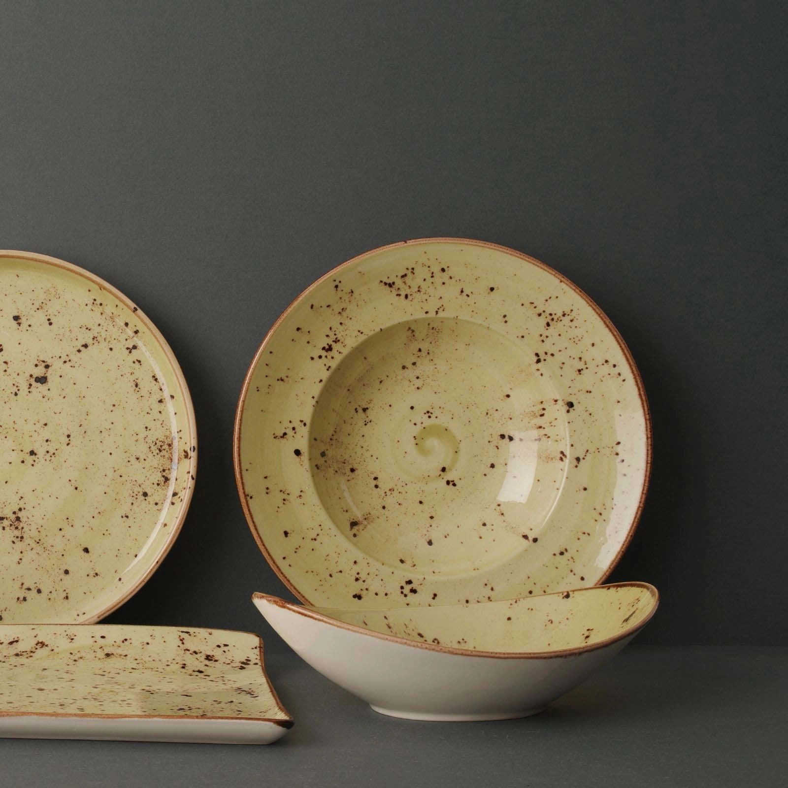 Talerz do pasty, Ø270 mm, 400 ml, zielony | FINE DINE, Olive