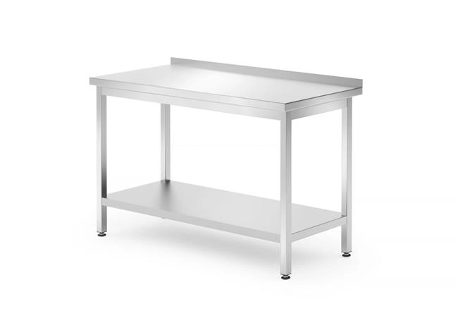 Stół przyścienny z półką – skręcany, 1200x700x850 mm | HENDI, Kitchen Line