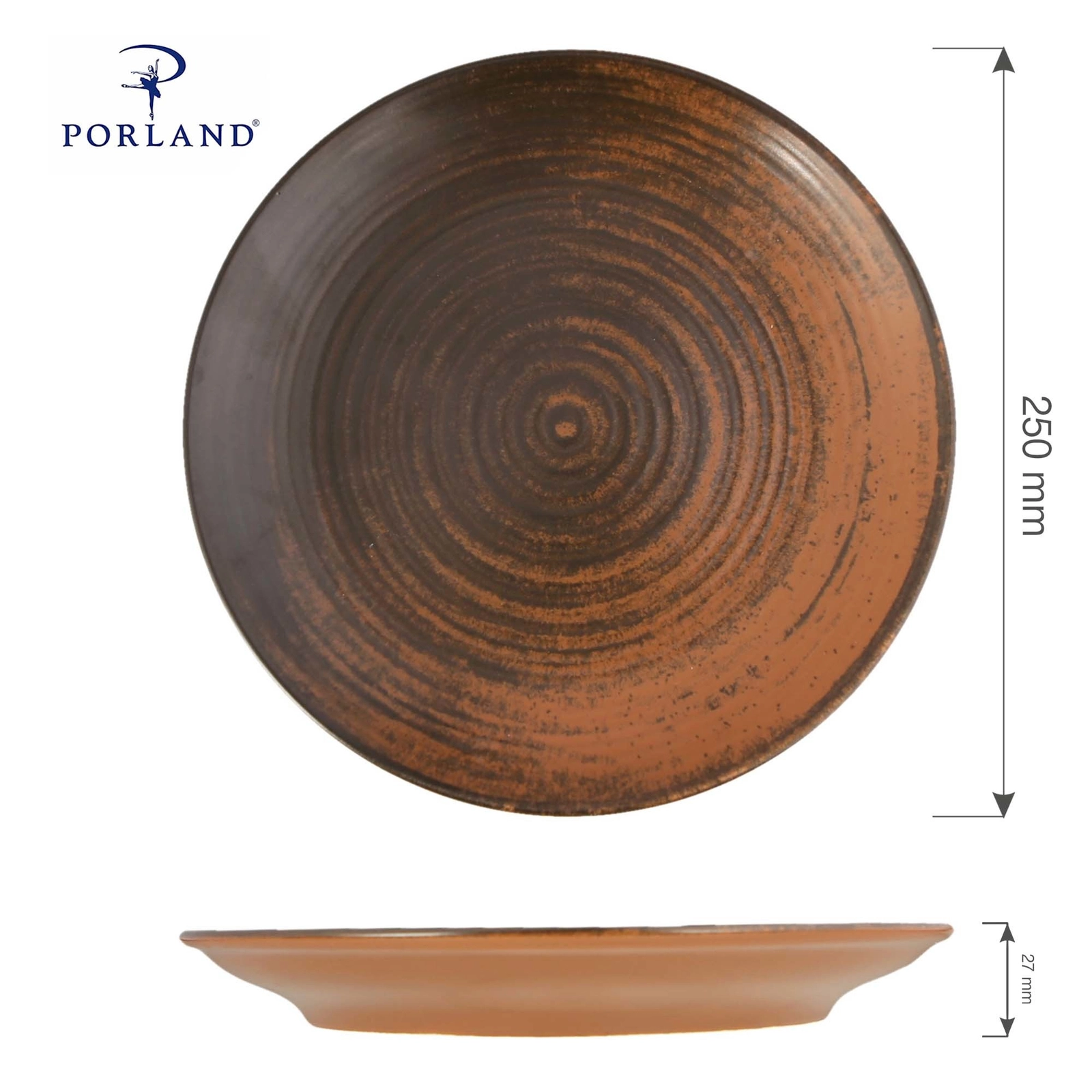 Talerz płytki, Ø250 mm | PORLAND, Lykke Brown