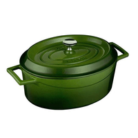 Garnek żeliwny owalny 250×310 mm, 7060 ml, zielony | LAVA, 832103
