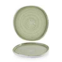 Talerz z wysokim rantem o organicznym kształcie, Ø260 mm | CHURCHILL, Stonecast Sage Green