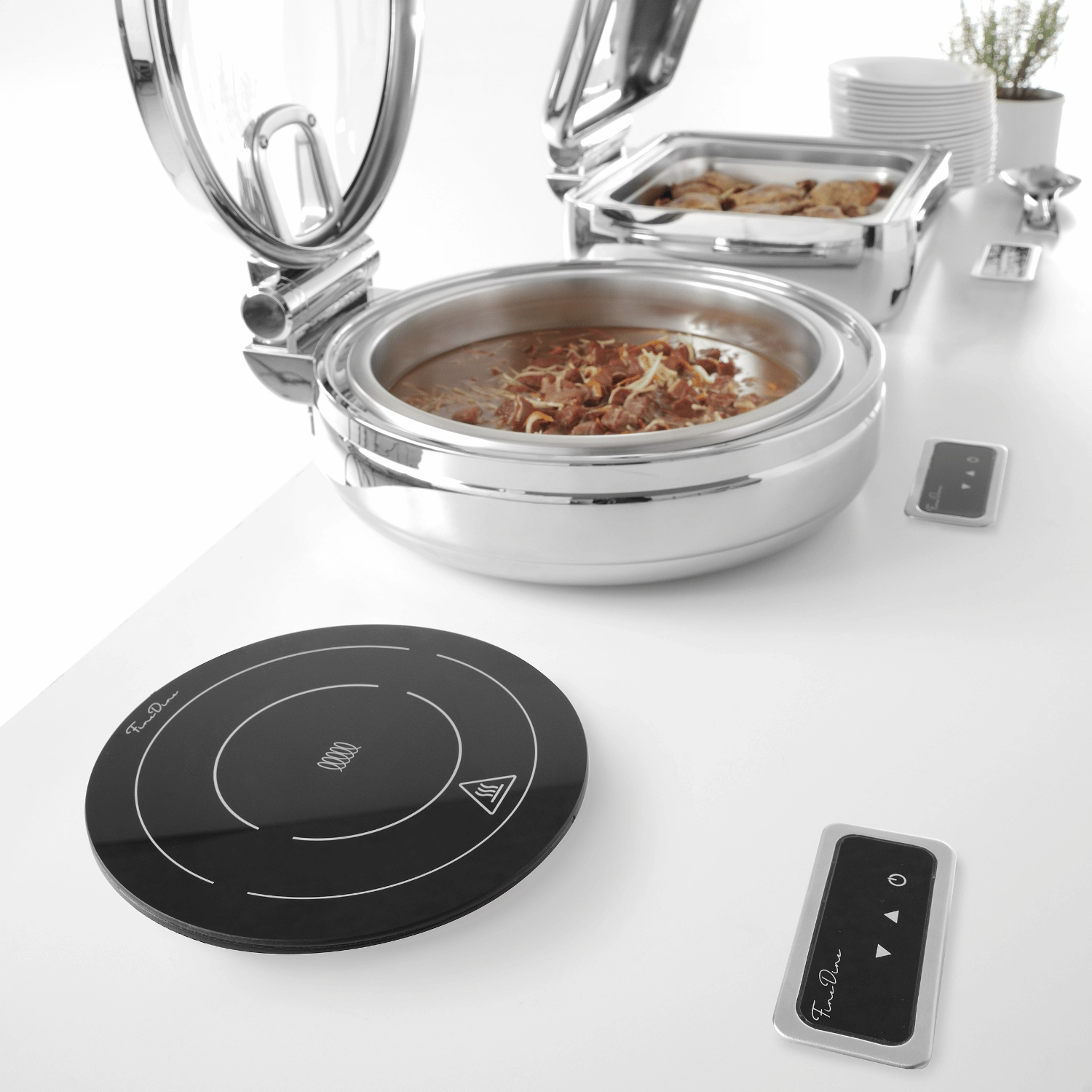 Grzałka indukcyjna do wbudowania w blat z regulacją mocy, ø245×70 mm, 0,8 kW | FINE DINE, 239193
