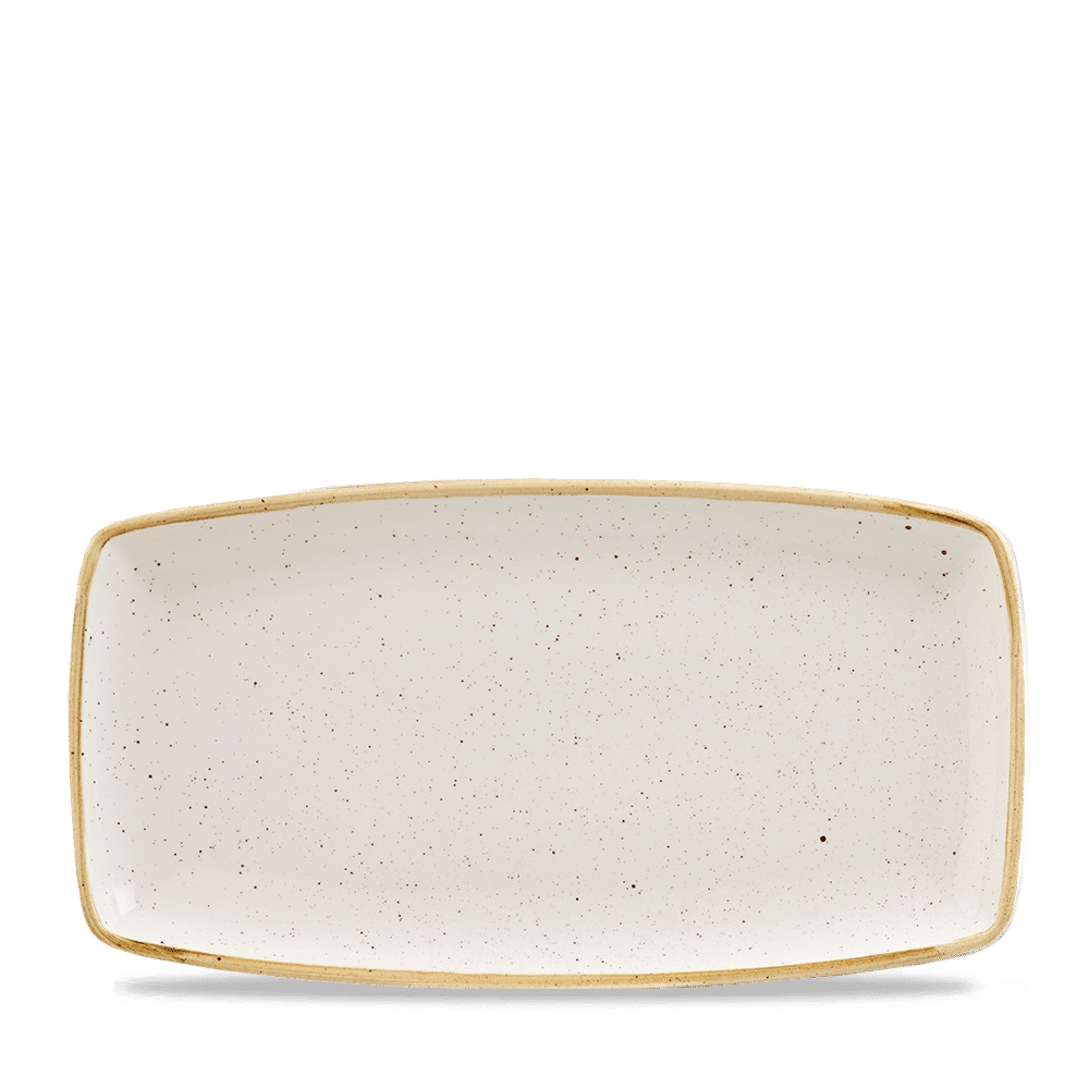 Talerz podłużny, 350×190 mm | CHURCHILL, Stonecast Barley White