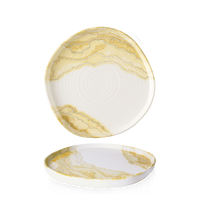 Talerz z wysokim rantem o organicznym kształcie, Ø210 mm | CHURCHILL, Tide Gold