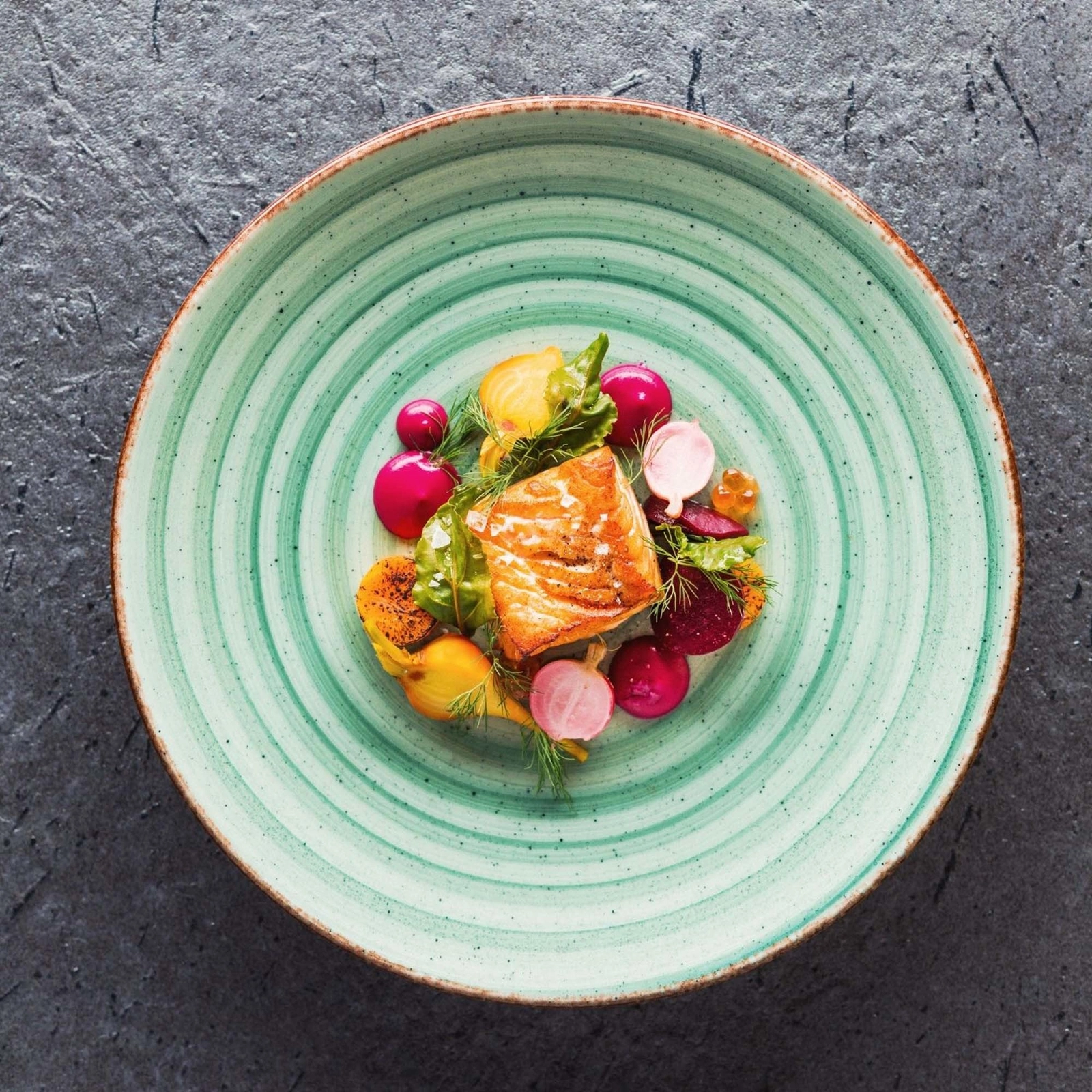 Talerz płytki, Ø270 mm, zielony | FINE DINE, Nefryt