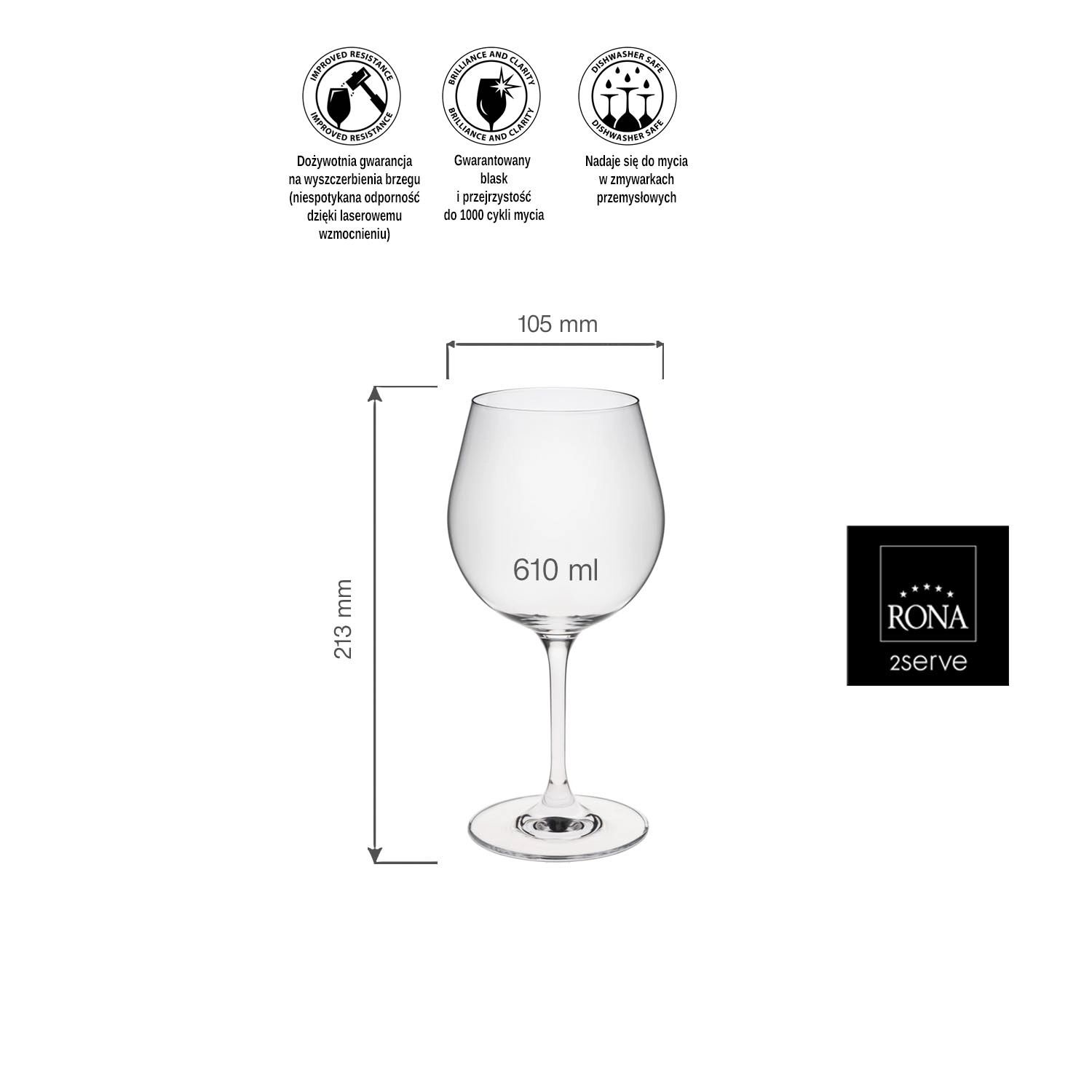 Kieliszek do wina burgund, 610 ml | RONA, Invitation