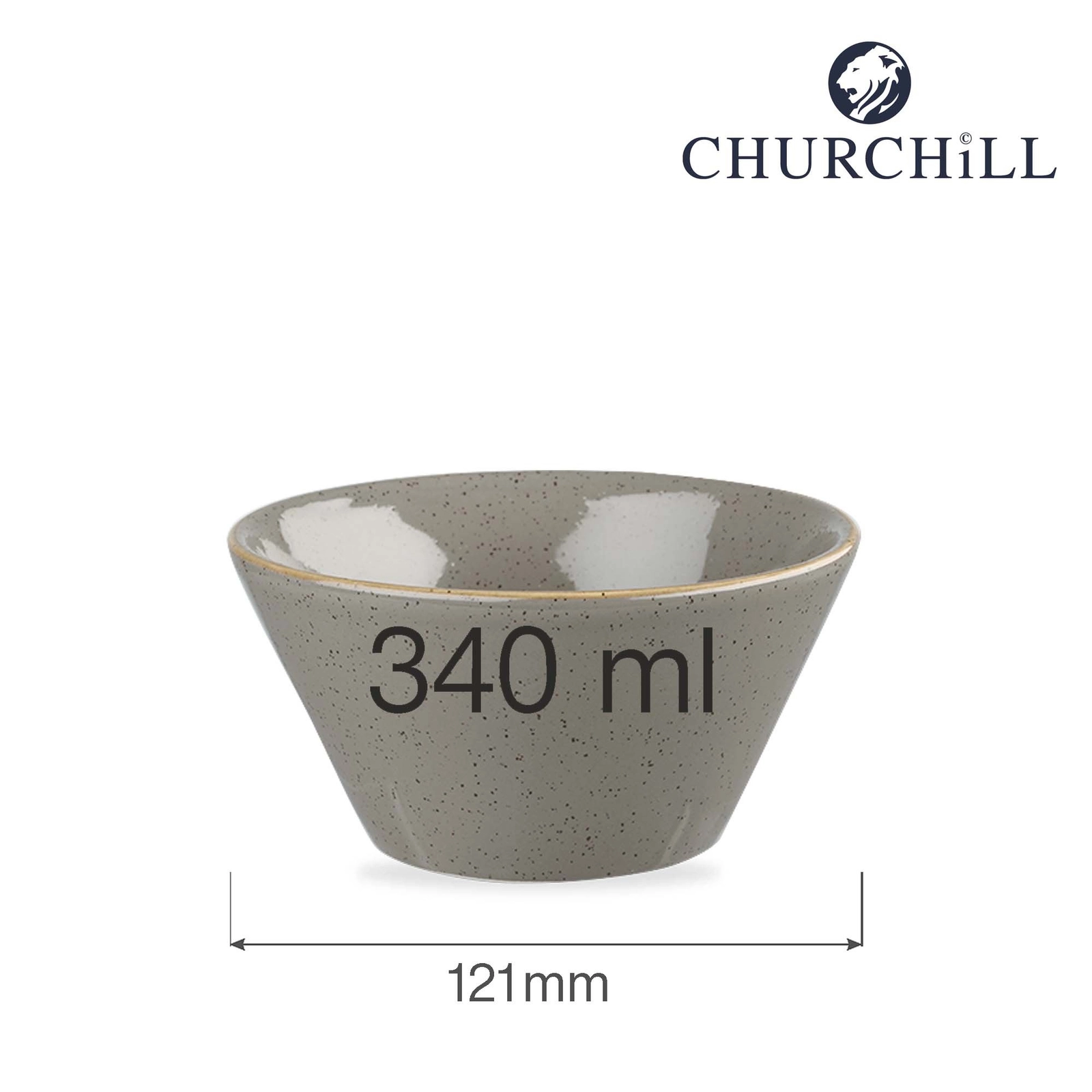 Miska konikalna, Ø121 mm, 340 ml | CHURCHILL, Stonecast Peppercorn Grey