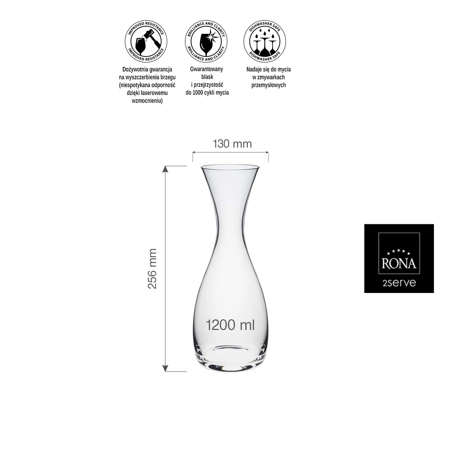 Karafka do wody i wina, 1200 ml | RONA, 53907400