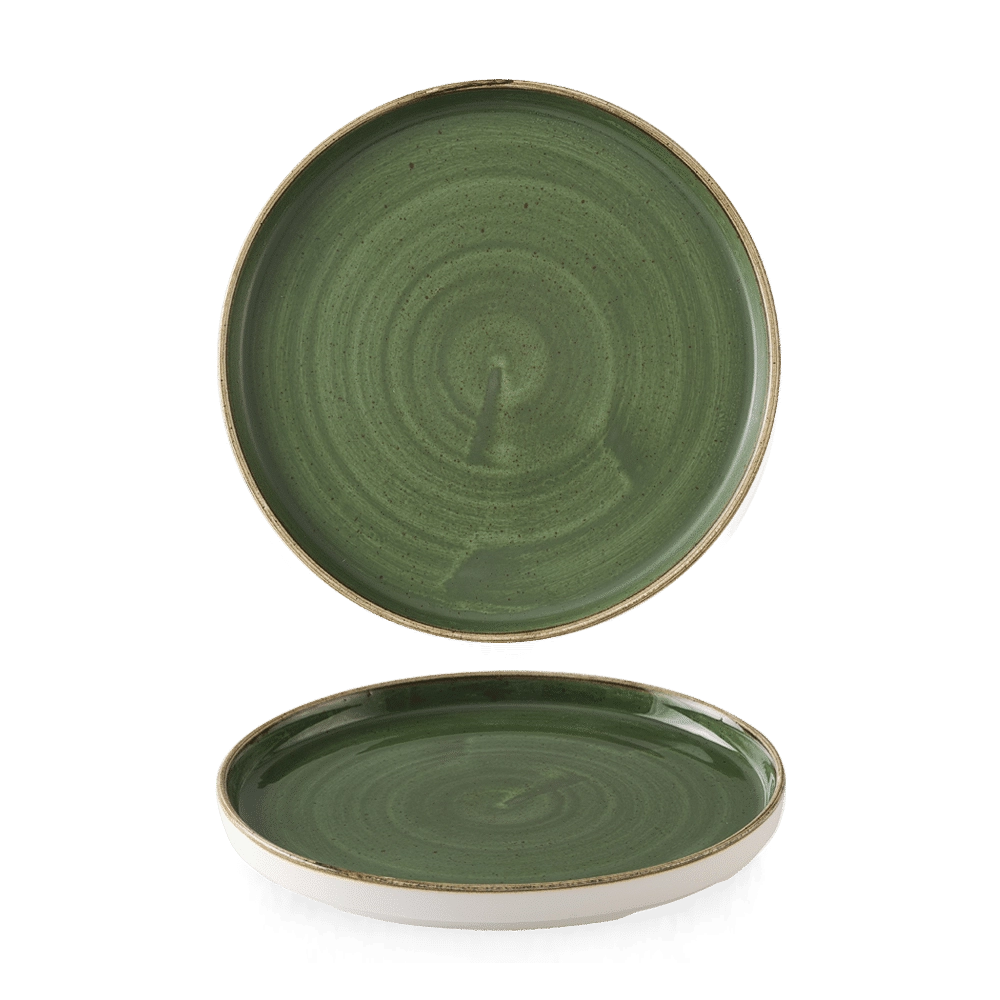Talerz płytki z rantem Ø210 mm, zielony | CHURCHILL, Stonecast Sorrel Green