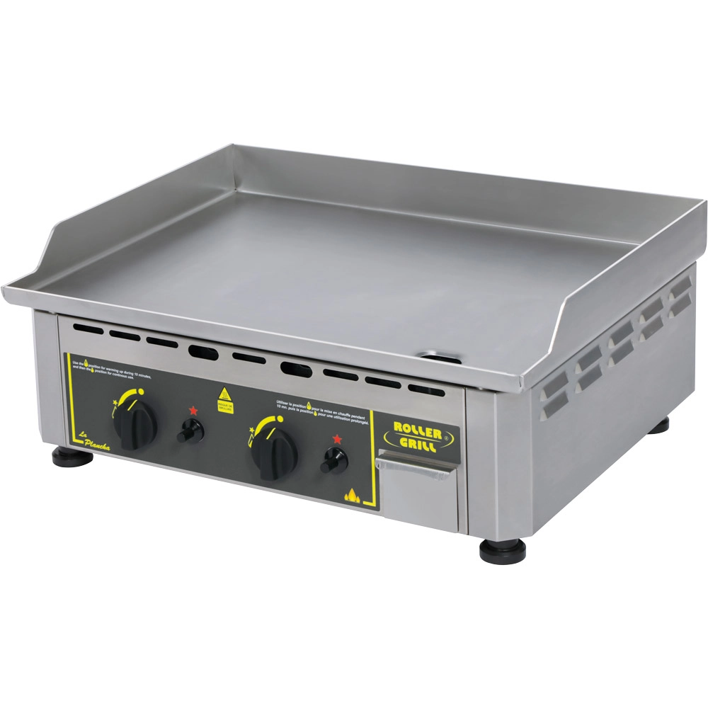 Płyta grillowa gazowa, gładka, 2 strefy, 5.5 kW, 600x450x190 mm | ROLLER GRILL, 777175