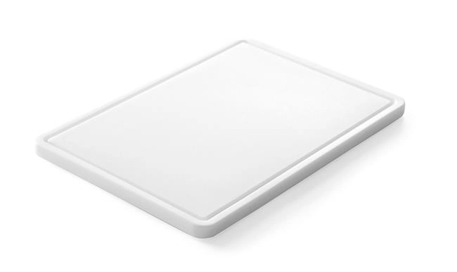 Deska do krojenia uniwersalna z wycięciem 355x250 mm, biała | HENDI, 826362